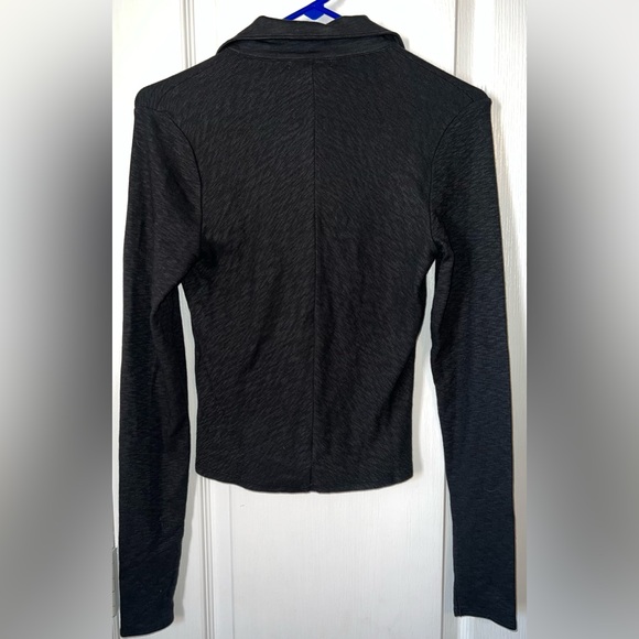 Rag & Bone NWT Black Ribbed Long Sleeve Polo - Picture 4 of 10